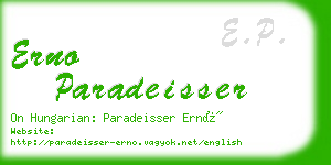 erno paradeisser business card